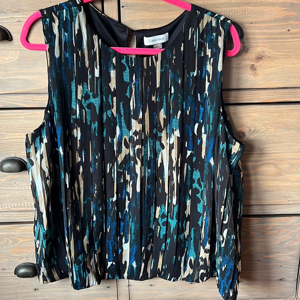 EUC Calvin Klein blouson sleeveless blouse sz 1x